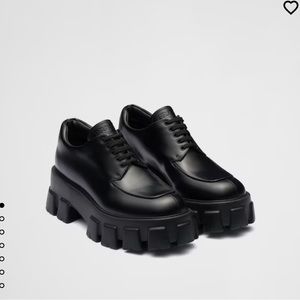 Prada Monolith Brushed Leather Lace-up shoes
